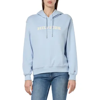 Tommy Hilfiger Damen Hoodie mit Kapuze, Blau (Breezy Blue), XS