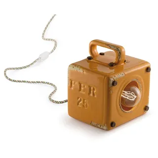 Tischlampe Keramik Industrial h: 20 cm klein Gelb Handarbeit E27 Tisch Leuchte