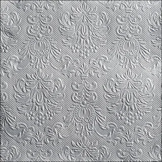 Ambiente Home Servietten Papier 33x33cm Elegance geprägt 15 Stk Silber / Grau