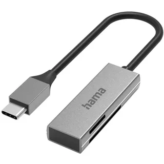 Hama USB Kartenleser USB-C, 3.1 Gen 1, USB-C), Speicherkartenlesegerät, Silber
