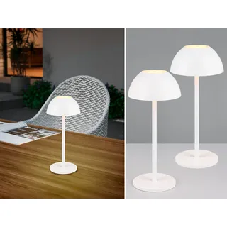 2er SET Akku LED Outdoor Touch Tischlampen ohne Kabel in Weiß - 30cm klein