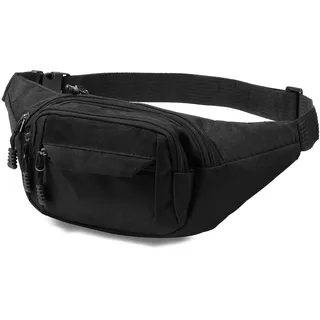 Vinabo Unisex Bauchtasche Damen & Herren Stylisch, Schwarz, Einheitsgröße EU