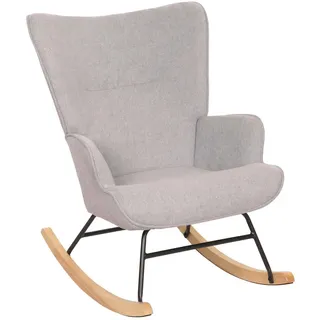 MCW Schaukelstuhl Hellgrau , Holz , 69x92x86 cm , Wohnzimmer, Sessel, Schaukelstühle