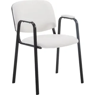 Konferenzstuhl Kunstleder - Stapelstuhl - Platzsparend und bequem | Farbe: Weiß