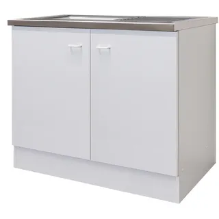 Flex-Well Unterschrank Komplettspüle 100 x 50 cm Weiß
