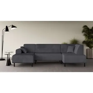 OTTO home Wohnlandschaft U-Form Polyester 3-Sitzer Grau