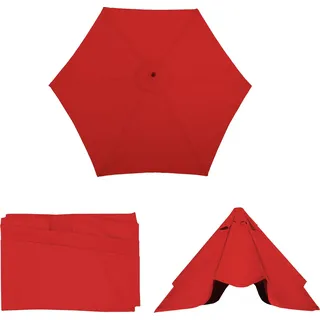 Ersatz-Bezug für Sonnenschirm Florida, Sonnenschirmbezug Ersatzbezug, Ø 3m Polyester 6 Streben rot - Rot