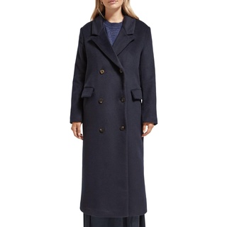 Scotch & Soda Damen Double Breasted Woolen Coat Wollmantel, Night, L