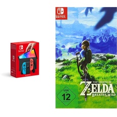 Nintendo Switch (OLED-Modell) Neon-Rot/Neon-Blau + The Legend of Zelda: Breath of the Wild Switch
