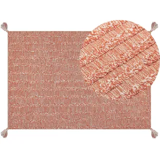 Beliani Kurzflor-Teppich Mugla 230/160 cm , Orange , Textil , Rechteckig , 160x230 cm , Teppiche und Böden, Teppiche, Orientteppiche