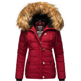 Navahoo Damen warme Winter Steppjacke mit abnehmbarem Kunstfell Zoja Blood Red Gr. XS - XS