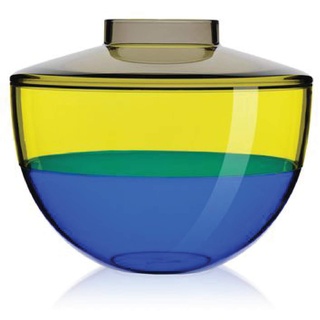 Kartell Shibuya Vase, Plastik, grau/gelb/blau, 27 x 22 cm