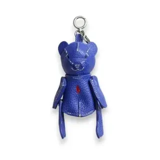Polo Ralph Lauren für Damen. 427P13276009 Polo Bear Felltaschenanhänger blau (OSFA), Lässig, Leder