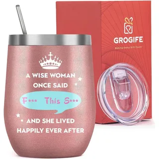 A Wise Woman Once Said Isolierbecher 350 ml für Frauen, Freundinnen - Geburtstagsgeschenk, Muttertagsgeschenk, Ruhestandsgeschenk, lustiges Geschenk