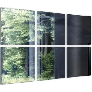Selbstklebende Dekorationsfliesen - Moderne Mirror Tiles - Wandspiegel - 6 Stück Set - 30x30 cm