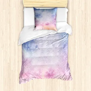 ABAKUHAUS Navy und Blush Mantele, Soft-Nebel, Milbensicher Allergiker geeignet mit Kissenbezügen, 135 cm x 200 cm - 80 x 80 cm, Blau, Rosa, Lachs - Blau