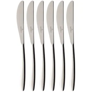 Villeroy & Boch »Tafelmesser SoftWave 23,7 cm 6er Set silber«, silberfarben