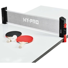 Hy-Pro Tragbares Tischtennis-Set – einziehbares Netz, 2 x Schläger und 2 x Bälle