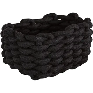 KLEINE WOLKE Aufbewahrungskorb Baumwolle 19 x 14 x 10 cm schwarz