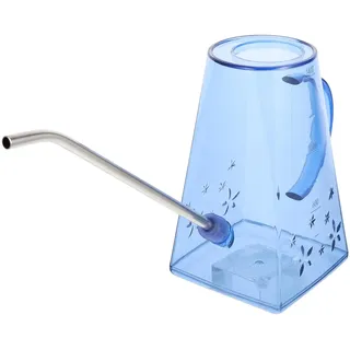 Transparente Gießkanne mit Langem Ausguss 1,2l Kunststoff Edelstahl Blau | Pflanzen und Zimmerpflanzen, Innen Wie Außen Nutzbar, Robustes Design, 1 Stück