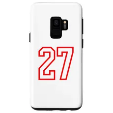 Hülle für Galaxy S9 Nummer #27 Weiß Rot Sport Uni Nummer 27