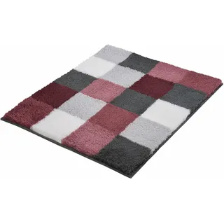 Badematte KLEINE WOLKE "Caro" Gr. 2, rosa (oldrose), H:25mm, Kunstfaser, Badematten, Badematte, Badteppich, modernes Karo-Muster, Pastell-Farben, waschbar
