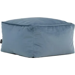 Icon Amara Pouf, Hellblau, Samt Sitzsack Hocker, Groß Fußhocker für das Wohnzimmer