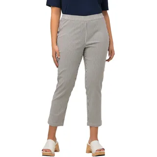 Ulla Popken Damen 7/8-bengalinhose Sienna, Gestreift Lässige Business-Hose, Marine, 54 EU