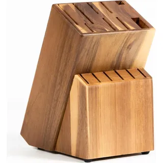 Messenblock ohne Messer - Coninx RAF Akazienholz - Aufbewahrungsblock für Küchenmesser - Holz Messerhalter mit Schlitzen