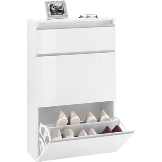 Home Affaire Magic Schuhkipper 60 x 108 x 27 cm hochglanz lackiert / weiß