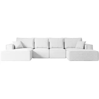 altdecor Eckcouch Polyester 6-Sitzer Weiß