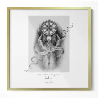 Tulup Bilderrahmen 50x50 cm Goldfarbig , Kunststoff , Quadratisch , 52x52x1.3 cm , Bilder & Rahmen, Bilderrahmen, Kunststoffrahmen