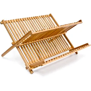 Relaxdays Abtropfgestell CROSS 24,5 x 42 x 33 cm Farbe Braun