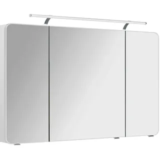 Sadena Spiegelschrank , Weiß , Metall , 6 Fächer , 120x72x17 cm , Made in Germany , Badezimmer, Badmöbelsets & Badmöbelserien, Badmöbelserien