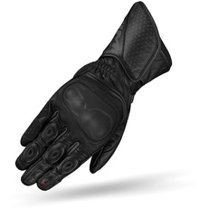 SHIMA ST-3 Motorradhandschuhe Herren - Touchscreen, Sommer, Sport Leder Handschuhe mit Carbon Knöchelprotektor, Handflächen- und Fingerschieber, Verstärkte Handfläche (Schwarz, XXL)