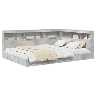 vidaXL Bücherregal-Bett Betongrau 160 x 200 cm Holzwerkstoff - Grau