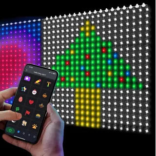 Vorhang Lichter, DIY Smart LED Vorhang mit Fernbedienung/APP, Dynamisch 400LEDs RGB LED Lichtervorhang 2M x 2M, Farbwechsel Curtain Lights für Weihnachten Festliche Party Innenim Freien Deko