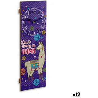 Wanduhr Flamme 2,5 x 60 x 20 cm (12 Stück) - Lila