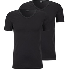 BOSS Herren V-Neck T-Shirt, 2er Pack Modern, Black, M
