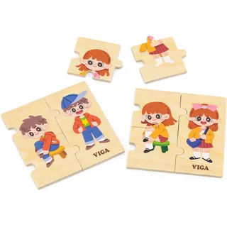 Viga Toys - VIGA Lernpuzzles aus Holz Kinderpuzzles zum Verkleiden