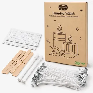 VABNEER Kerzendocht 100 Stück Cotton Candle Wick für die Kerzenherstellung Candle DIY(20cm)