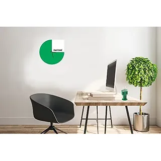 Homemania Slice Runde Wanduhr für Wohnzimmer, Küche, Büro, grün/weiß/schwarz, Metall, 40 x 0,15 x 40 cm, Maße des Produkts: L40 x P0,15 x A40 cm, 1,6 kg