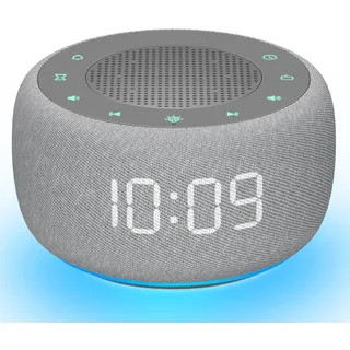 Buffbee Radiowecker für das Schlafzimmer - Hochwertiger Sound und nach oben gerichteter Lautsprecher für das Radio, 4 Wecktöne, 7-farbiges Nachtlicht, Vollbereichsanzeige mit Dimmer für den Nachttisch