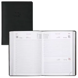 Lediberg Taschenkalender Tagesplaner 2026 schwarz