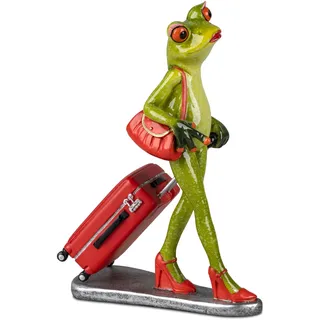 formano Dekoration Frosch Froschlady Tour Hellgrün Froschhausen (Frau mit Tasche und Koffer)