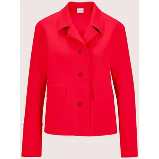 Jackenblazer MADELEINE "Kurzblazer Moderner Damenblazer mit Hemdkragen", Damen, Gr. 34, rot, Obermaterial: 74% Baumwolle CO. 21% Polyester PES. 5% Elasthan EL., Modern, gerade, Blazer Jackenblazer, Offene Schnittkanten