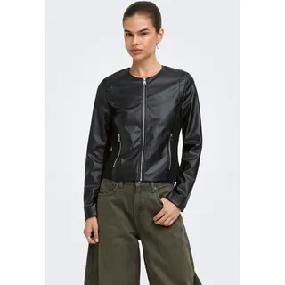 ONLY Lederimitatjacke "ONLBITTEN MIX FAUX LEATHER JACKET CC OTW" Lederimitat, schwarz