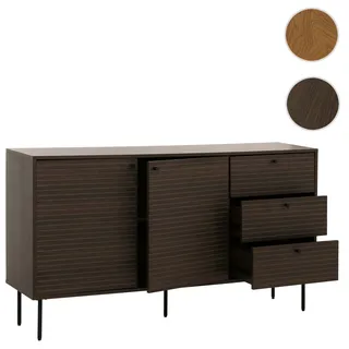 Kommode HWC-N78, Sideboard, 3 Schubladen 2 Türen, skandinavischer Stil Metall Holz Melamin MVG 85x15