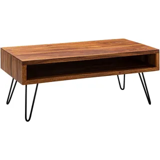 Wohnling Couchtisch Sheesham Schwarz 100 x 50 x 40 cm
