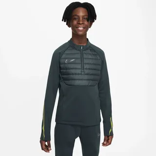 Nike Kinder Langarm Shirt Therma-Fit Winter Football Top FJ6181-390 137-147 - Seaweed/Limelight/Silver - 137-147